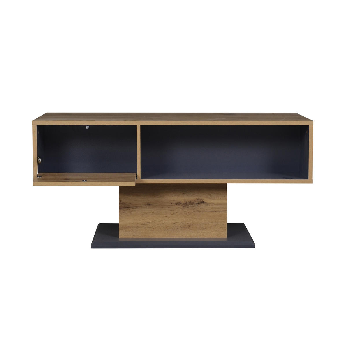 COUCHTISCH 100/50/46,5 cm Grau mit doppelseitigem Stauraum und elegantem Design - Grau, Holzwerkstoff (100/50/46.5cm) - OKWISH