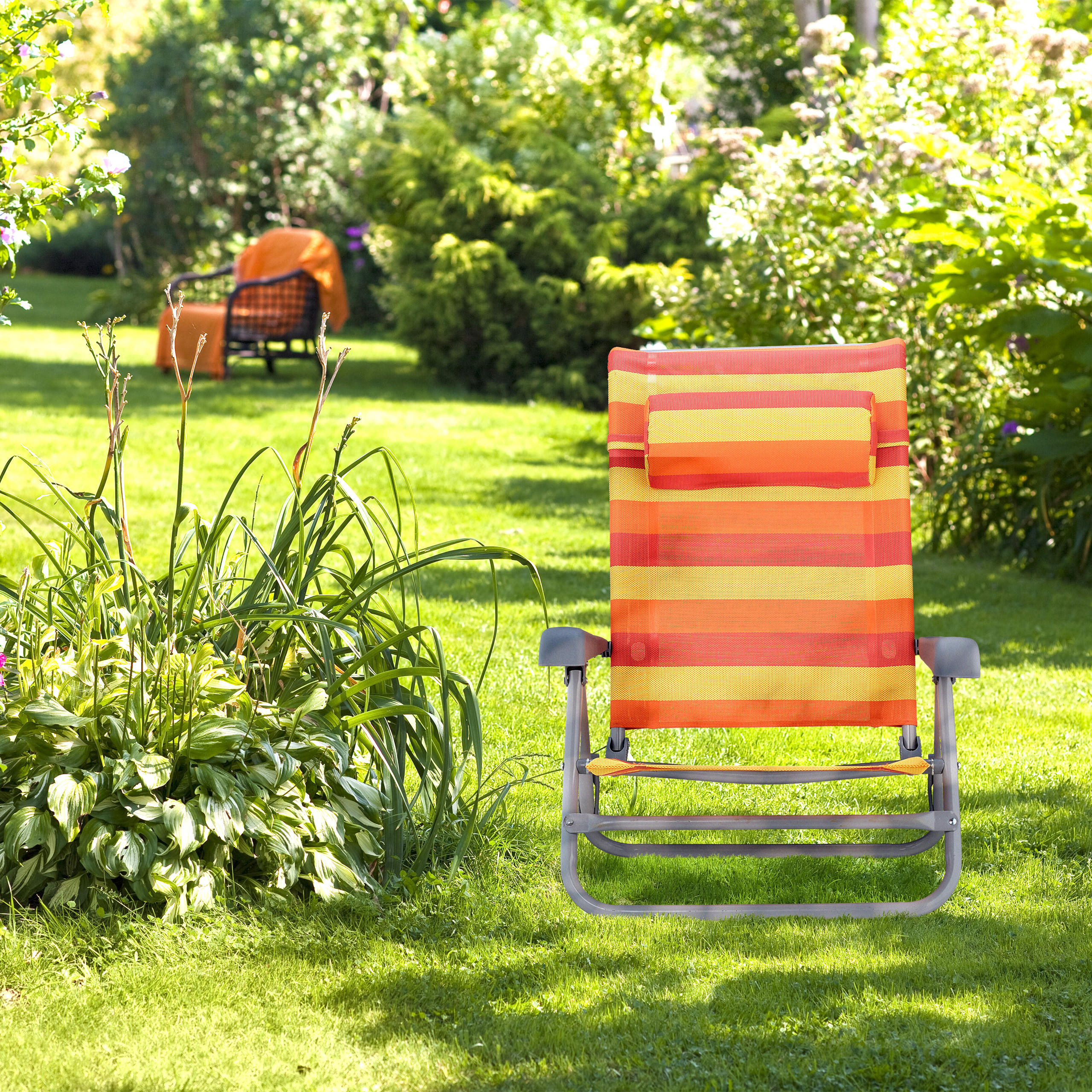 KLAPPLIEGESTUHL - Multicolor, Kunststoff/Textil (59/78/85cm) - Relaxdays