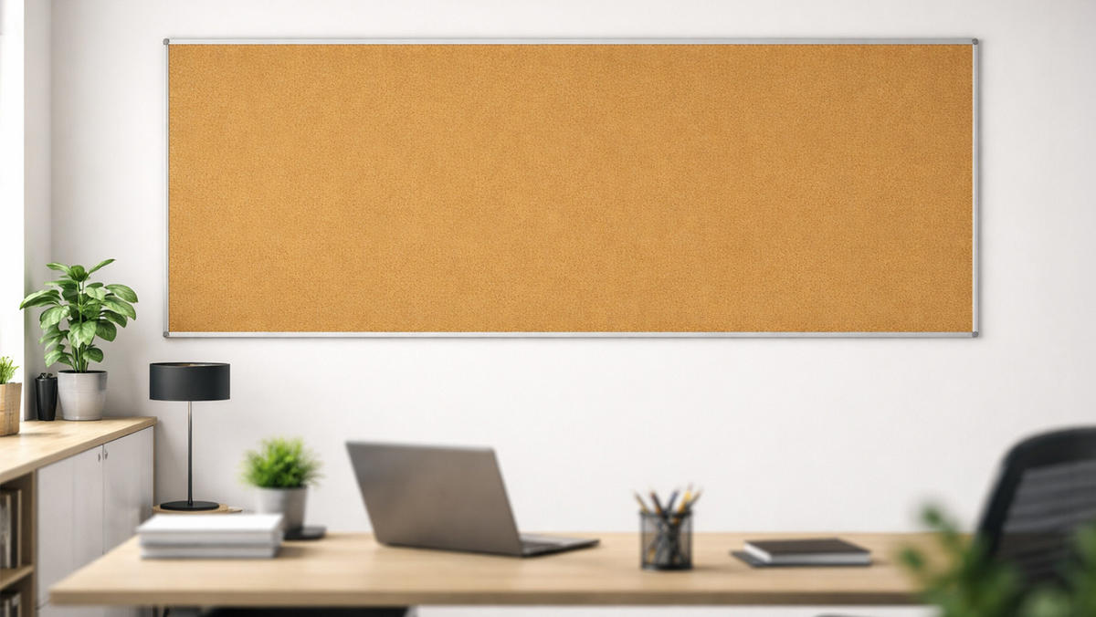 PINNWAND mit Alurahmen 300x120cm - Braun, Metall (300/120/1.6cm) - ALLboards