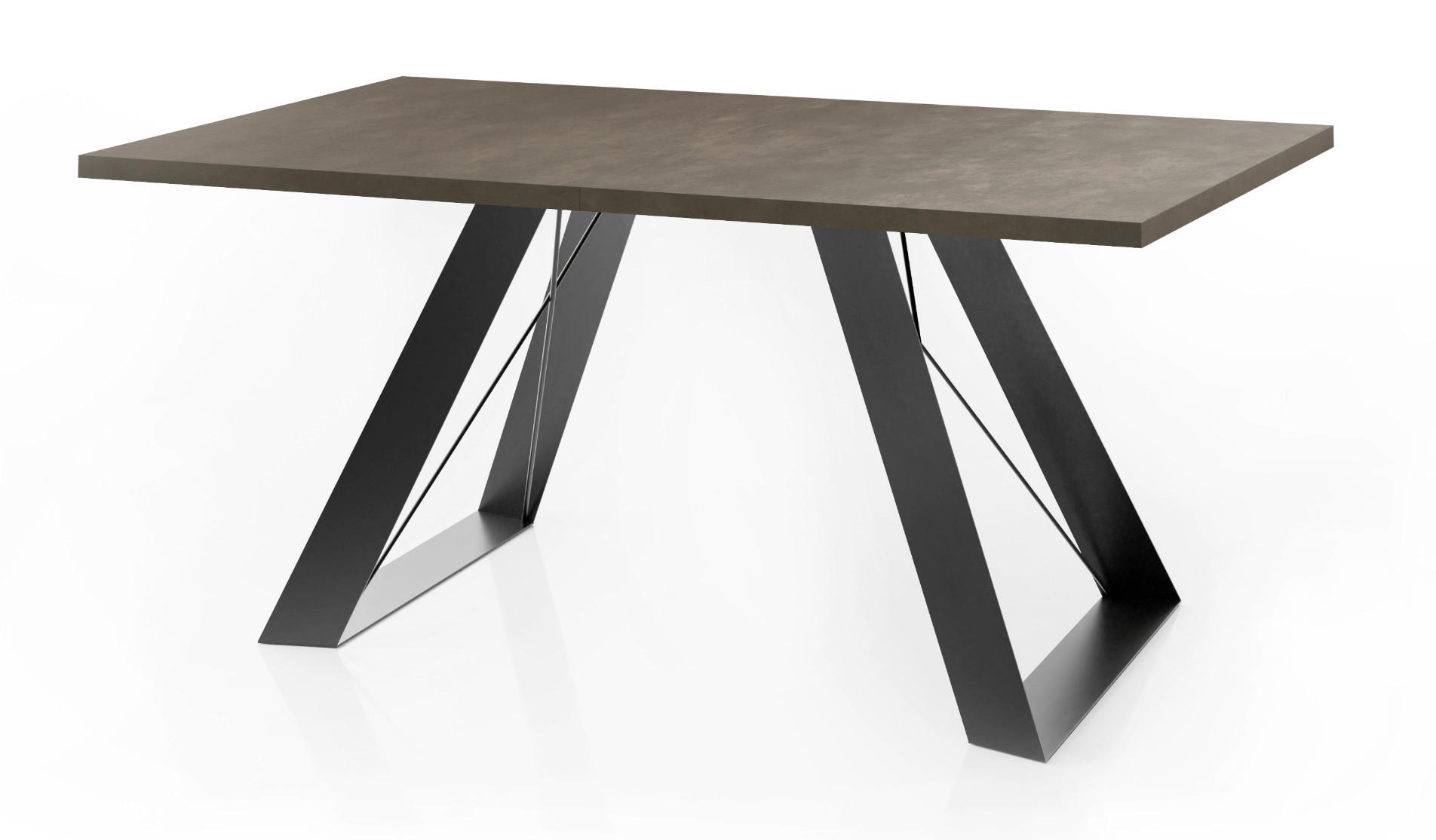 ESSTISCH Colter Weiß rechteckig ausziehbar, Dunkelgrauer Chicago Beton 160-260/90/76 cm - Dunkelgrau/Weiß, Holzwerkstoff/Metall (160/90/76cm) - WFL GROUP
