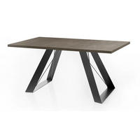 ESSTISCH Colter Weiß rechteckig ausziehbar, Dunkelgrauer Chicago Beton 160-260/90/76 cm - Dunkelgrau/Weiß, Holzwerkstoff/Metall (160/90/76cm) - WFL GROUP