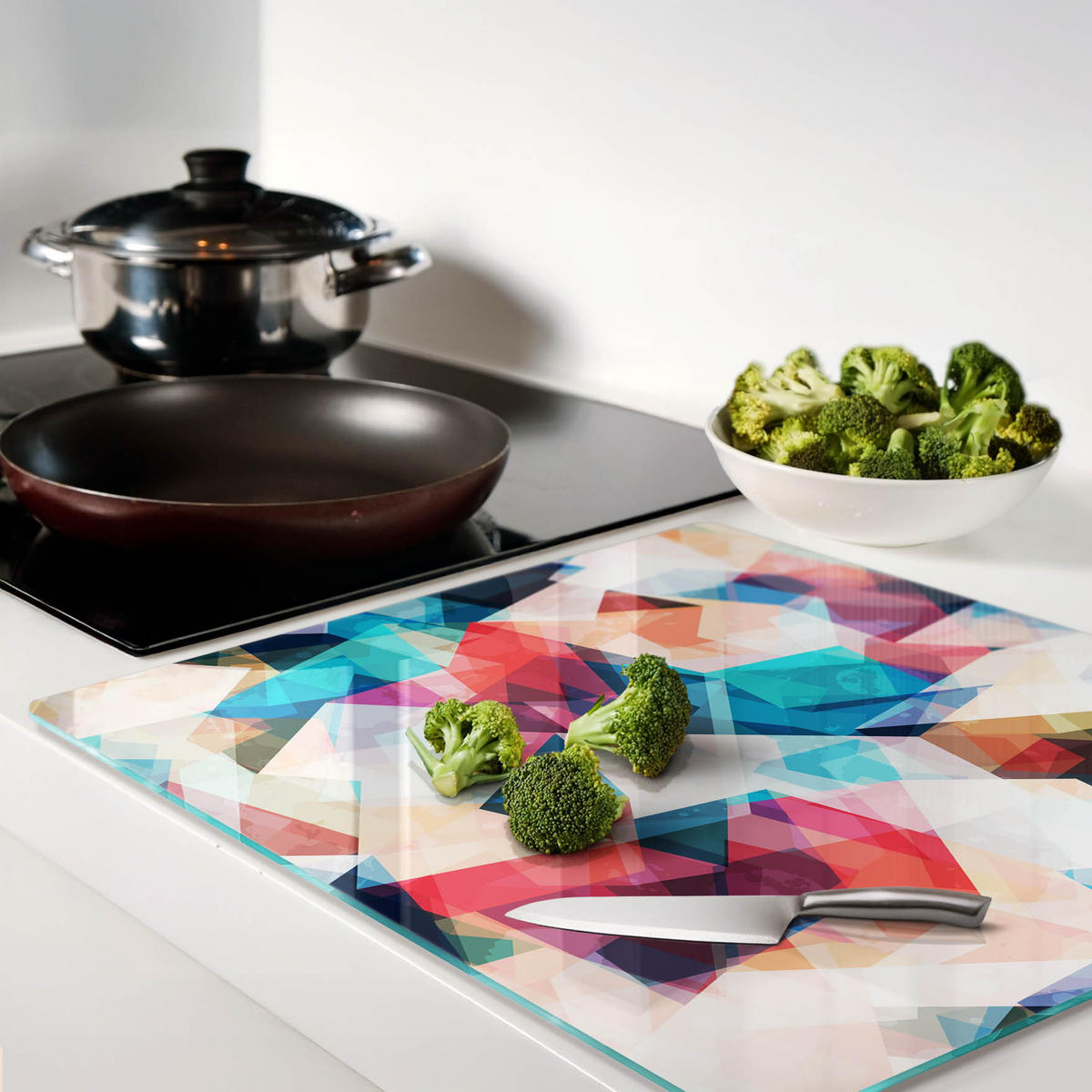 GLASPLATTE 60x52 cm Mosaikabstraktion - Braun, Glas (60/0.4/52cm) - TULUP