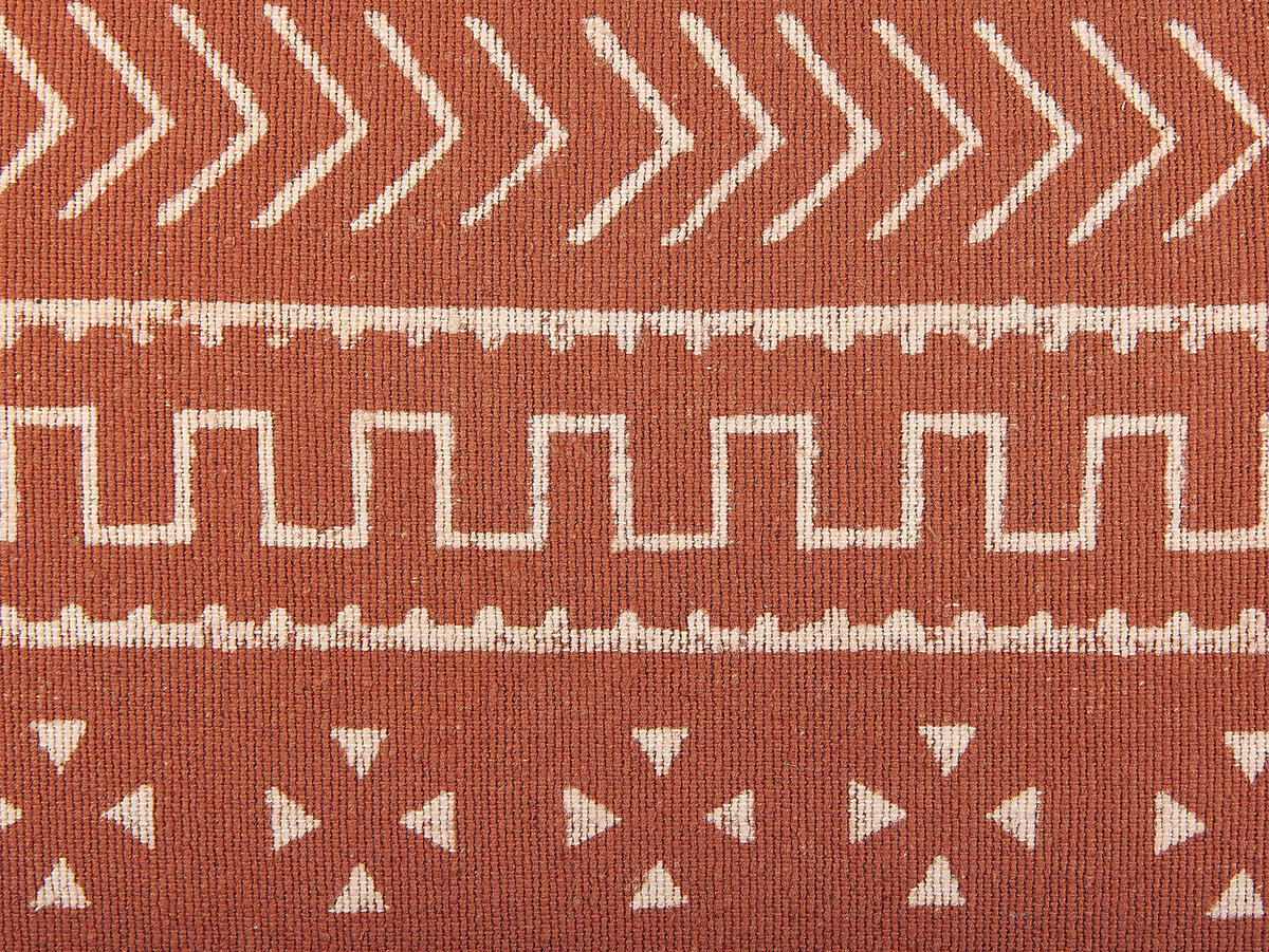 DEKOKISSEN 2er-Set Orange 55/35 cm Orlaya - Orange, Naturmaterialen/Textil (55/35cm) - Beliani