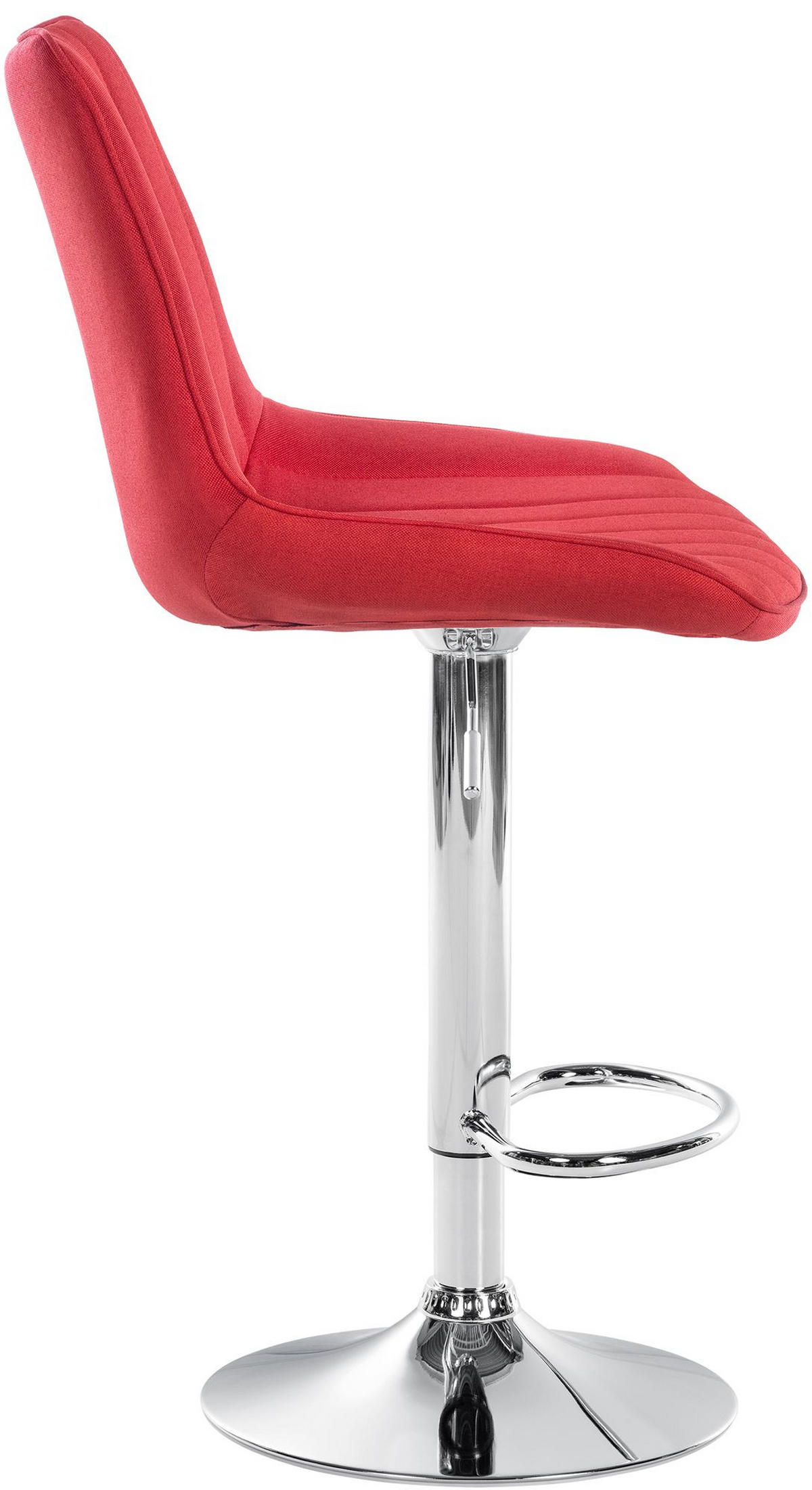 BARHOCKER RIO Rot Stoff Chrom - Rot, Textil/Metall (49.5/91/50cm) - DELUKE