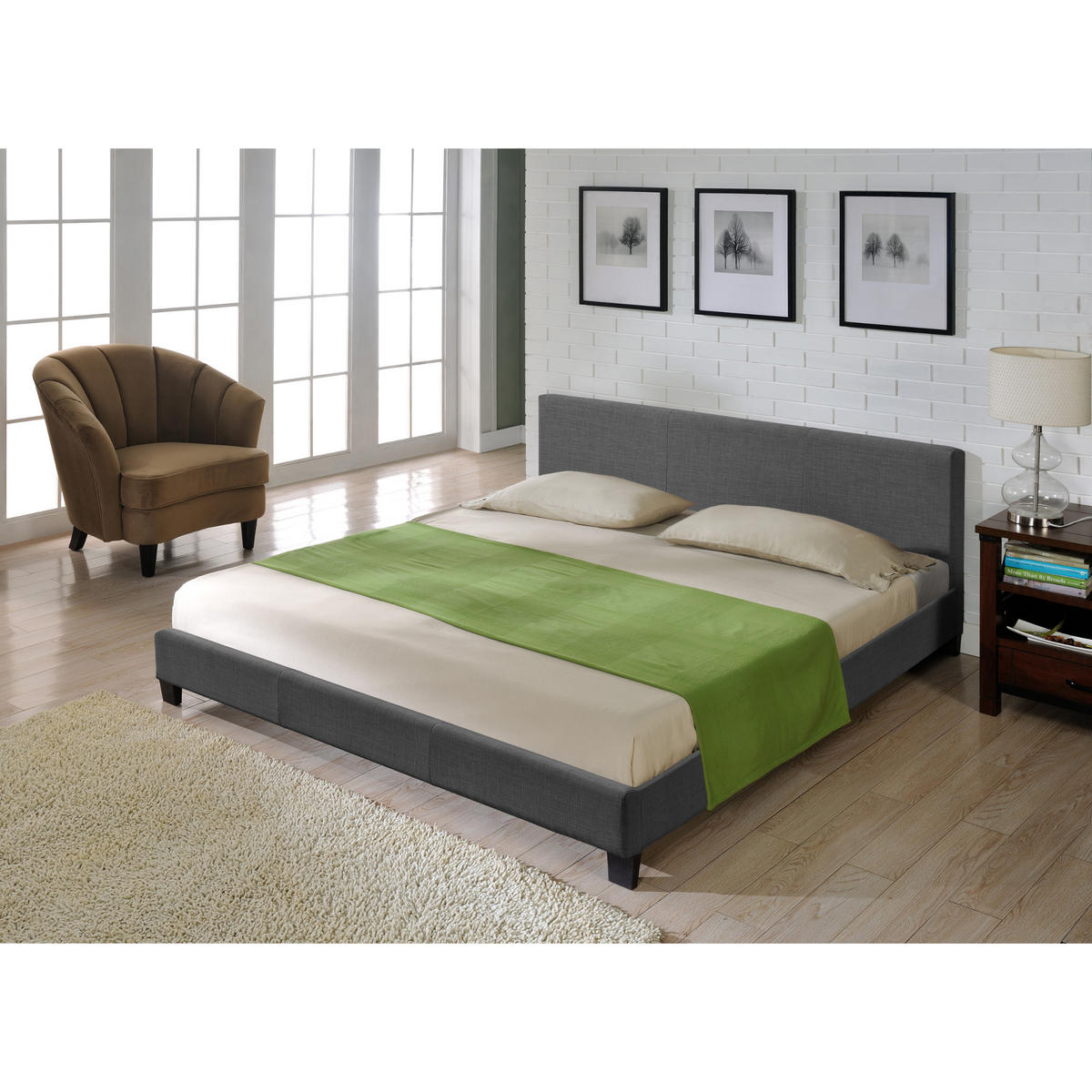 POLSTERBETT Skagen - Dunkelgrau, Textil (140/200cm) - Corium