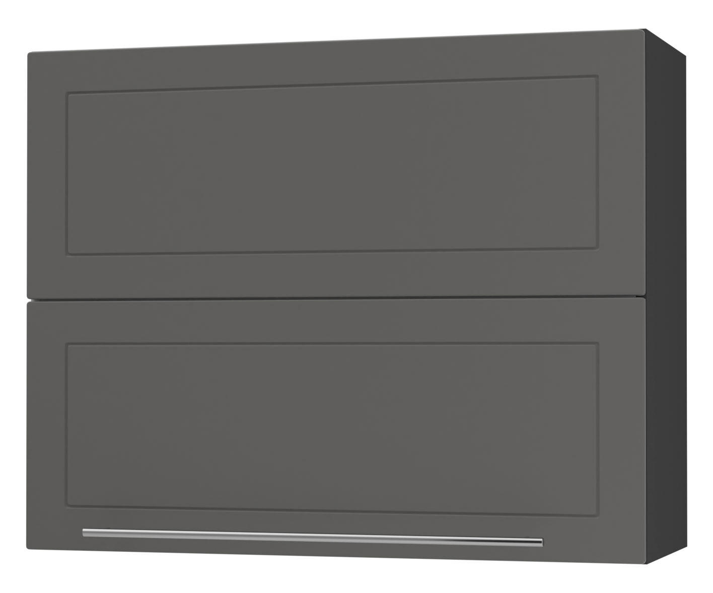 KÜCHENHÄNGESCHRANK Kvantum W8B/90 Graphit Matt / Schwarz Matt 90 / 32,5 / 72cm - Schwarz/Graphitfarben, Holz/Holzwerkstoff (90/72/36cm) - Feldmann-Wohnen