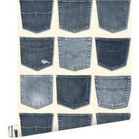TAPETE Jeanstaschen 53 cm x 10.05 m - Blau, Papier (53/1000cm) - ESTAhome
