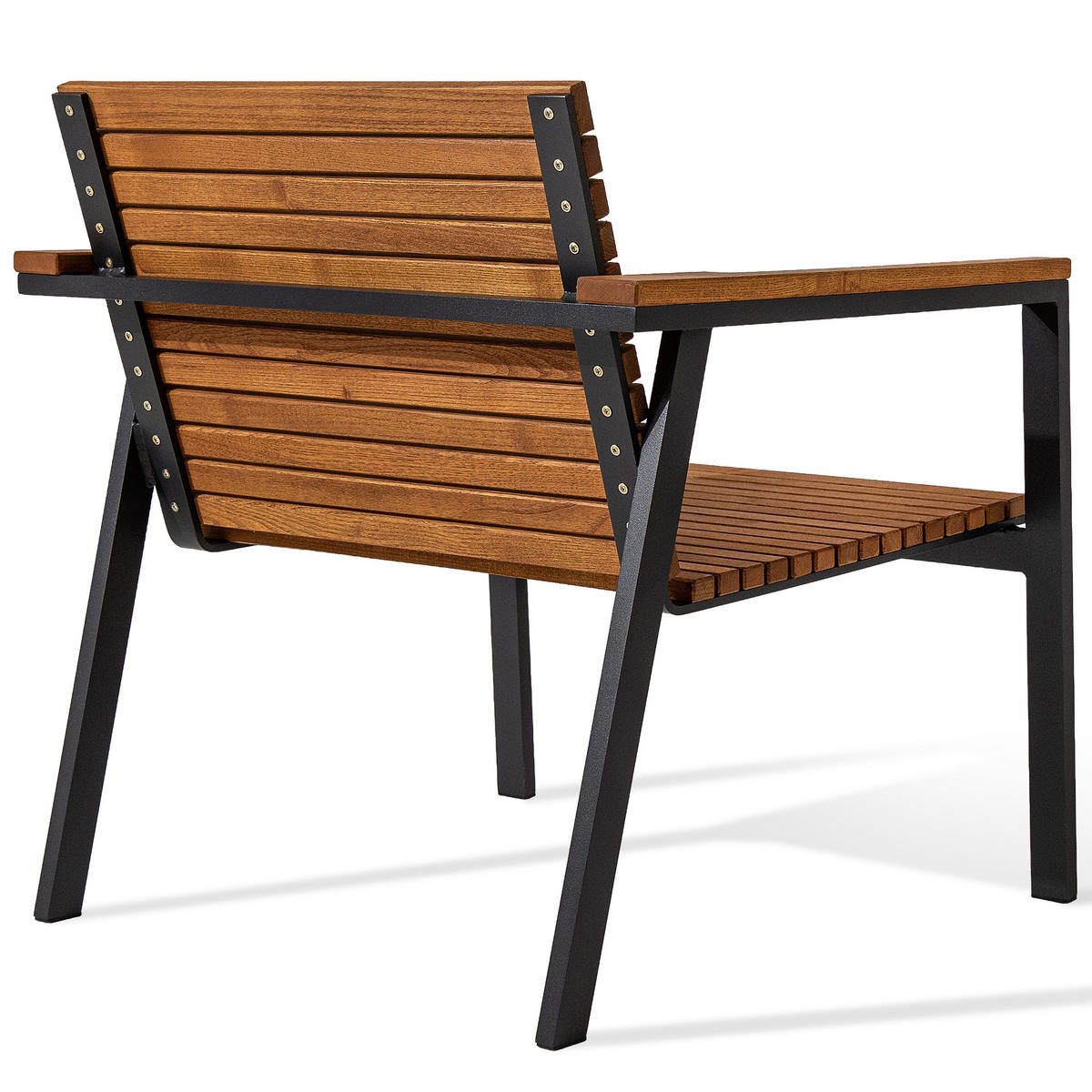 GARTENMÖBELSET ARIATO 3-tlg - Anthrazit/Braun, Holz/Metall - KONSIMO®
