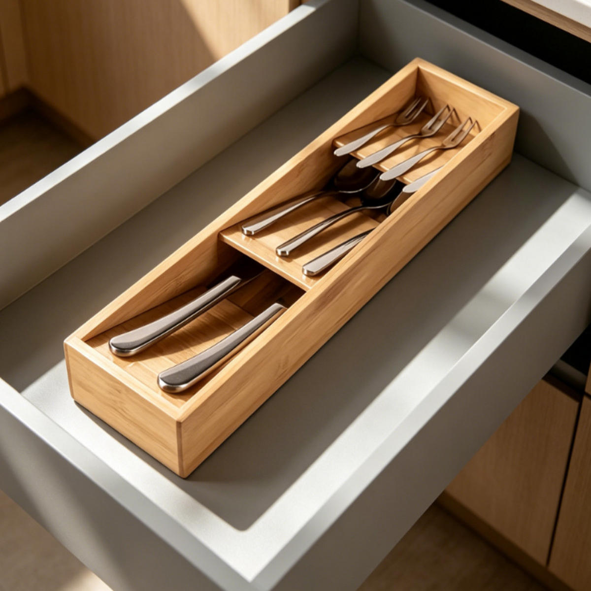 BESTECKAUFBEWAHRUNGSBOX, Holz, Braun, 38 x 9,5 x 4,7 cm, 2 Stück - Braun, Holz (9.5/4.7/38cm) - Authentics