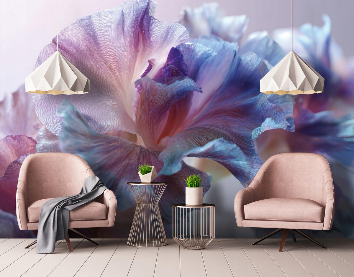 FOTOTAPETE Blumen Abstrakt Lila 400x280 cm - Multicolor, Papier (400/280cm) - Wallarena