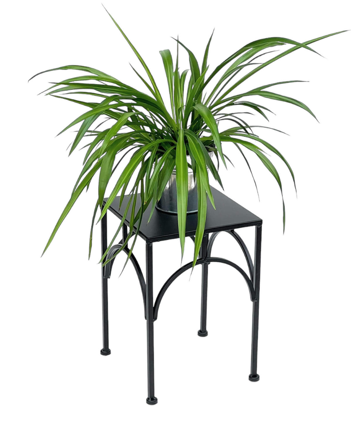 BLUMENHOCKER Metall Schwarz Eckig 33 cm - Schwarz, Metall (23/33/23cm) - DanDiBo