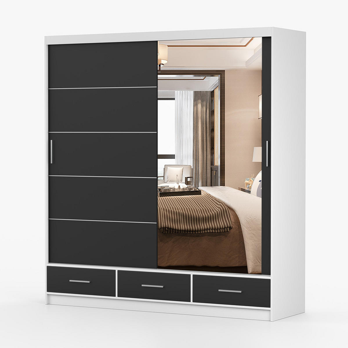 KLEIDERSCHRANK Florence 203 cm, 203/218/61, 2-türig, weiß - Weiß, Holzwerkstoff (203/218/61cm) - imoebel24