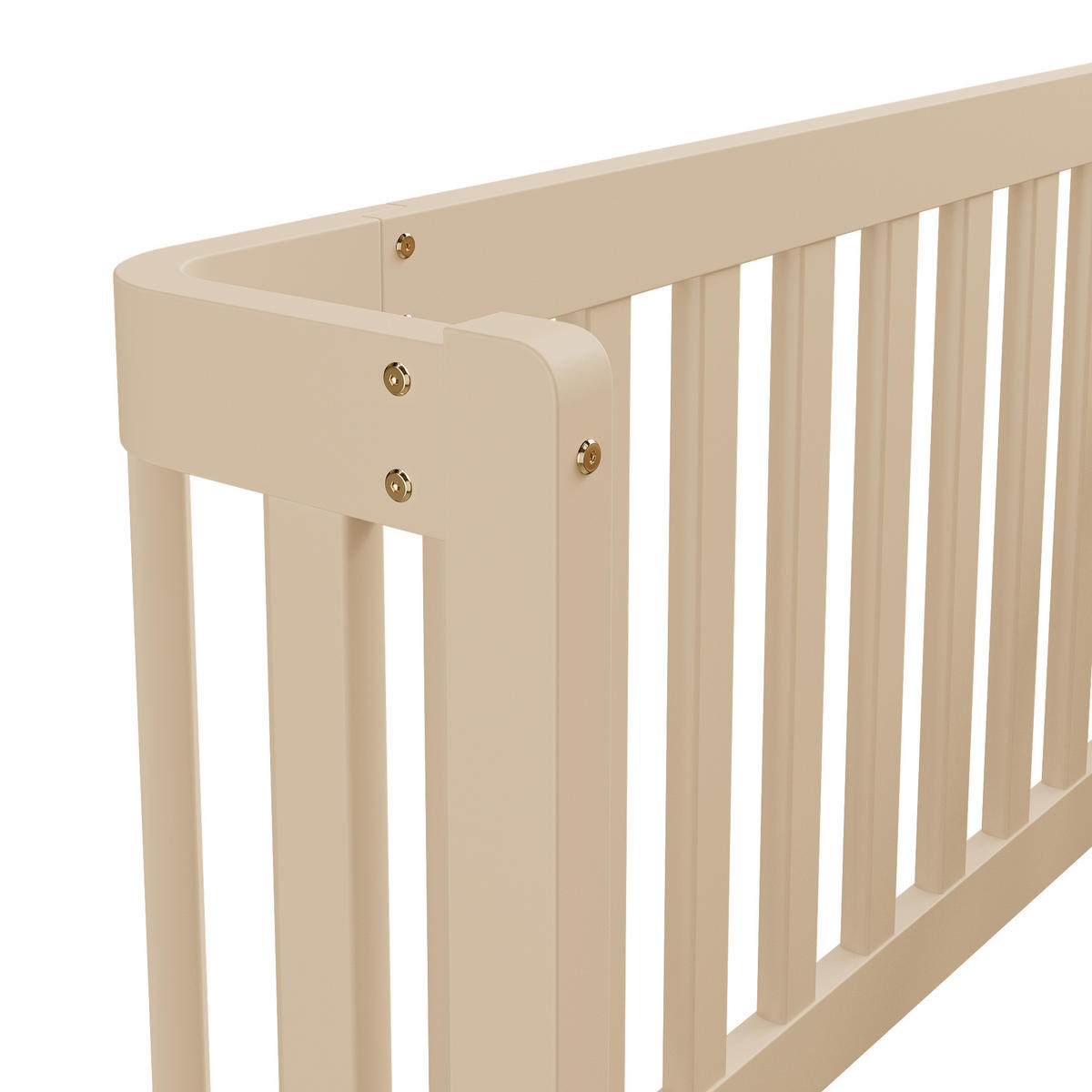 BODENBETT 90/200 cm DE-03458, mit Zaun, in Natur - Creme, Holz (90/200cm) - ComfortXL