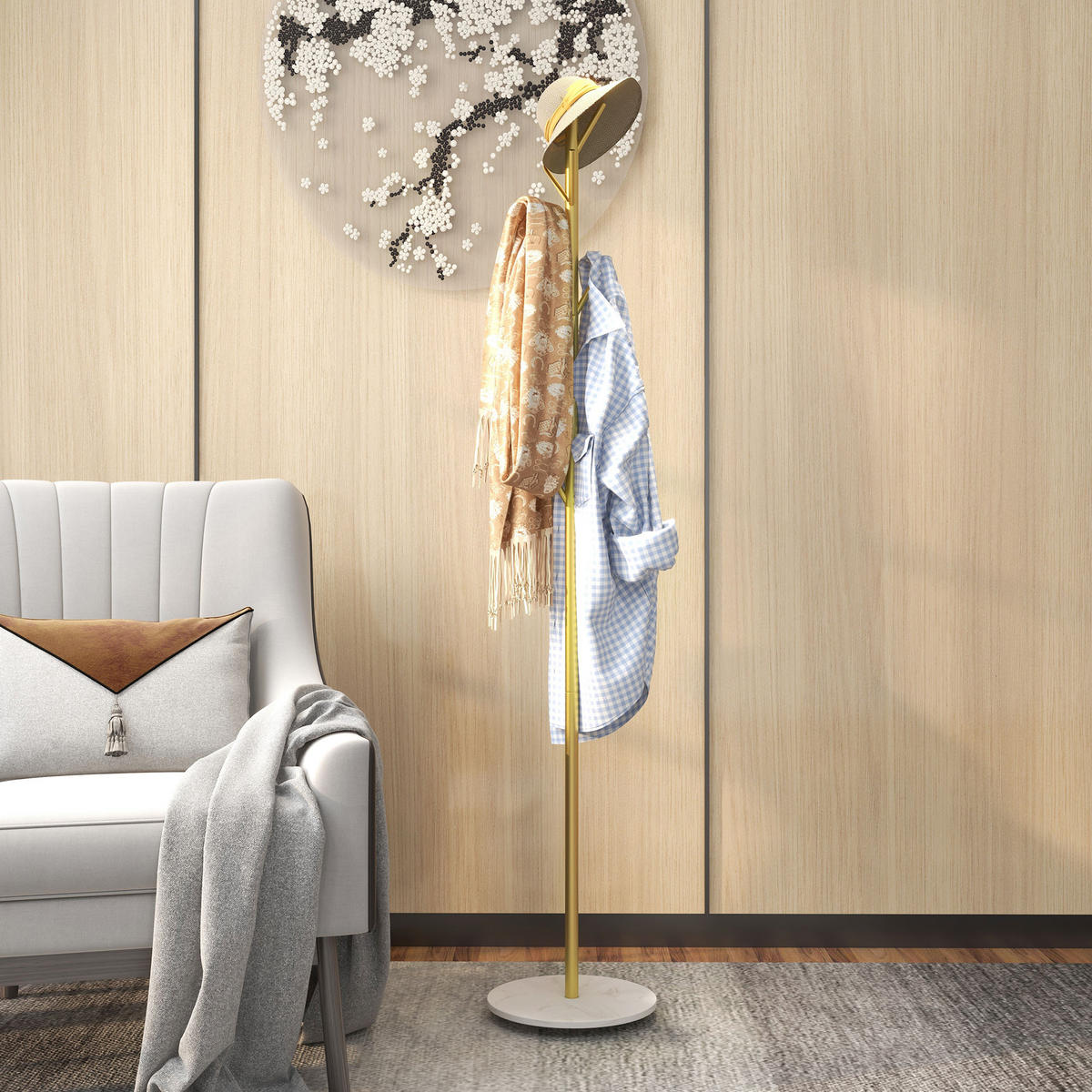 GARDEROBENSTÄNDER Goldfarben 1 Stück - Goldfarben, Metall (32/164/32cm) - GiPP