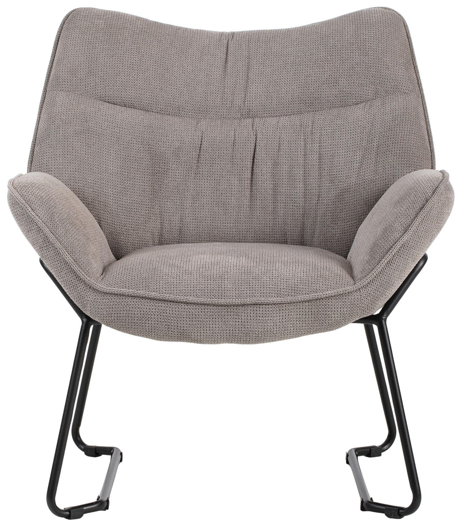 SESSEL Aliano - 4er Set - hellgrau - Hellgrau/Schwarz, Textil/Metall (67/76/73cm) - bene living