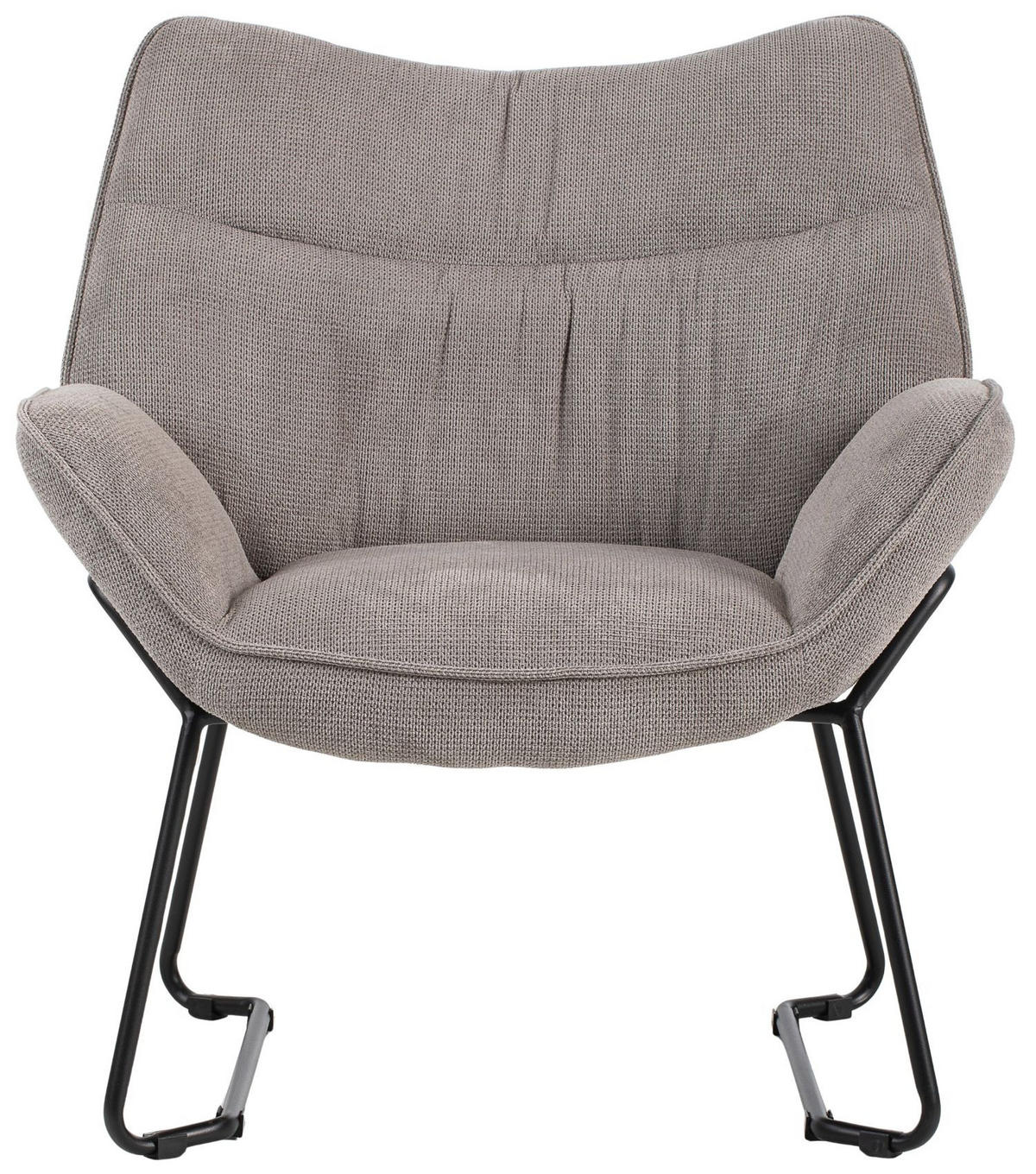 SESSEL Aliano - 4er Set - hellgrau - Hellgrau/Schwarz, Textil/Metall (67/76/73cm) - bene living