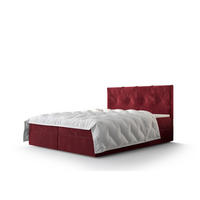 BOXBETT ALTEA 140x200, mit Matratze H3 und Topper, Monolith 59 - Rot, Holz/Kunststoff (140/200cm) - Bedante