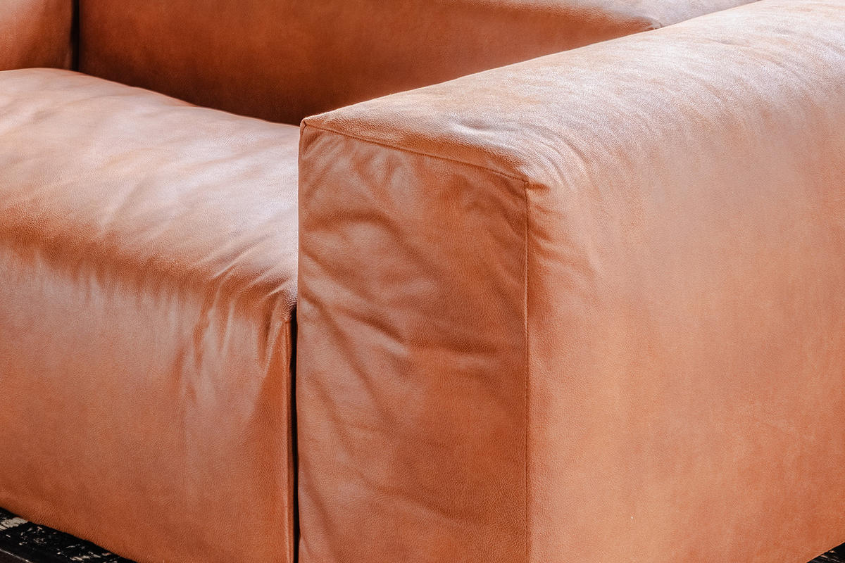 SESSEL MIA Braun Lederfaserstoff - Schwarz/Braun, Leder/Kunststoff (192/72/120cm) - KAWOLA