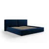 BETT mit Bettkasten und Kopfteil Jodie aus Samt königsblau 200x200cm - Blau, Textil (200/200cm) - Micadoni
