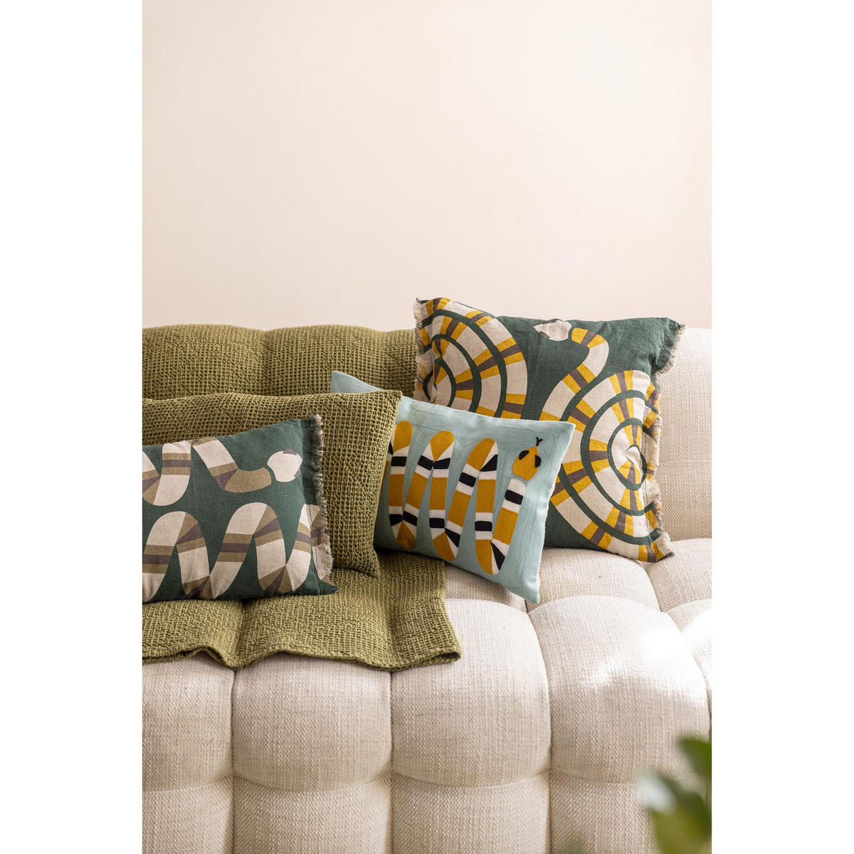 KISSEN Zeff Yoka abgrund 45 x 45 cm - Blau, Textil (45/45cm) - Vivaraise