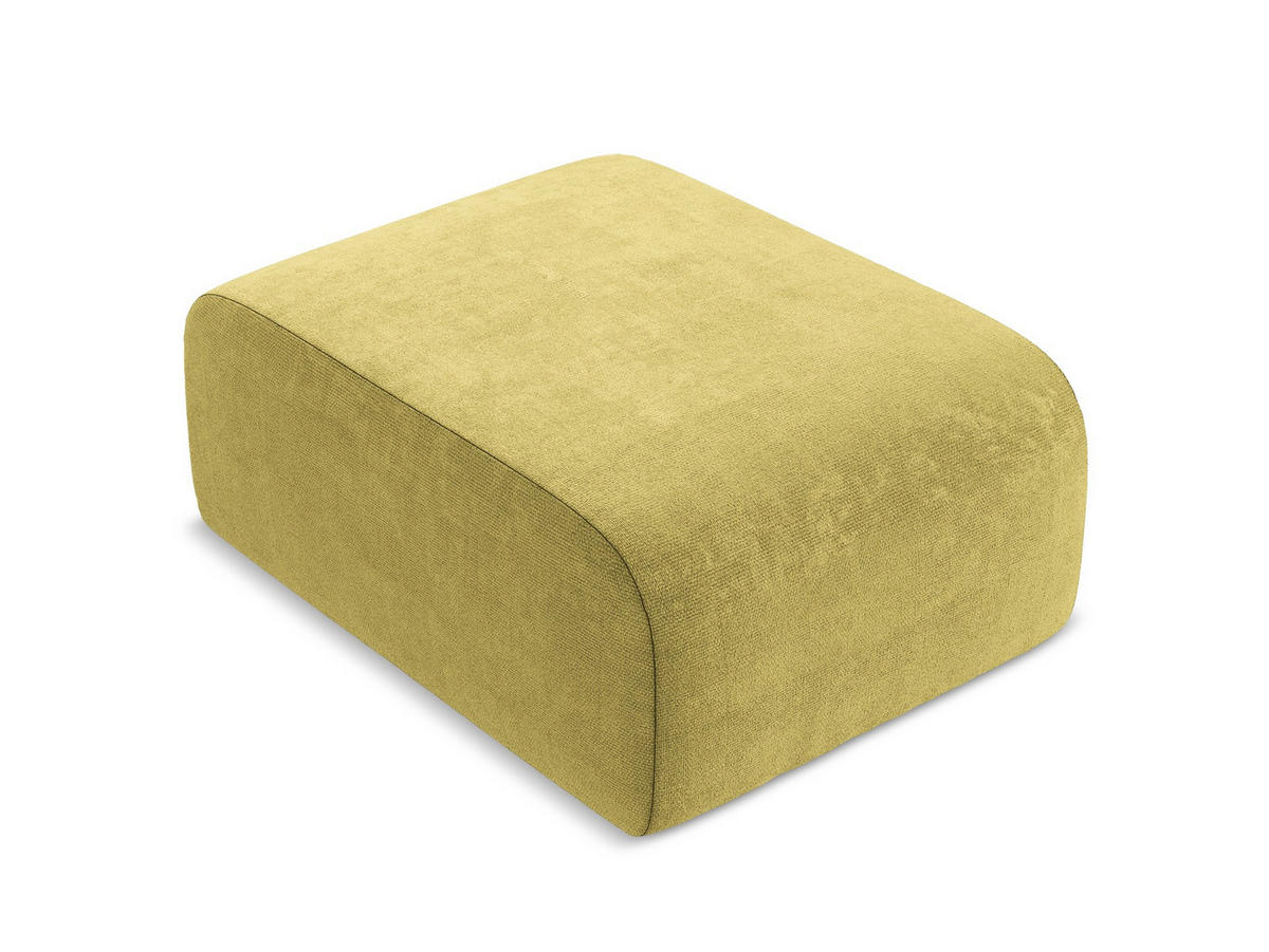 POUF Chenille Stoff Grün - Limette/Schwarz, Holzwerkstoff/Kunststoff (72/42/94cm) - Makamii
