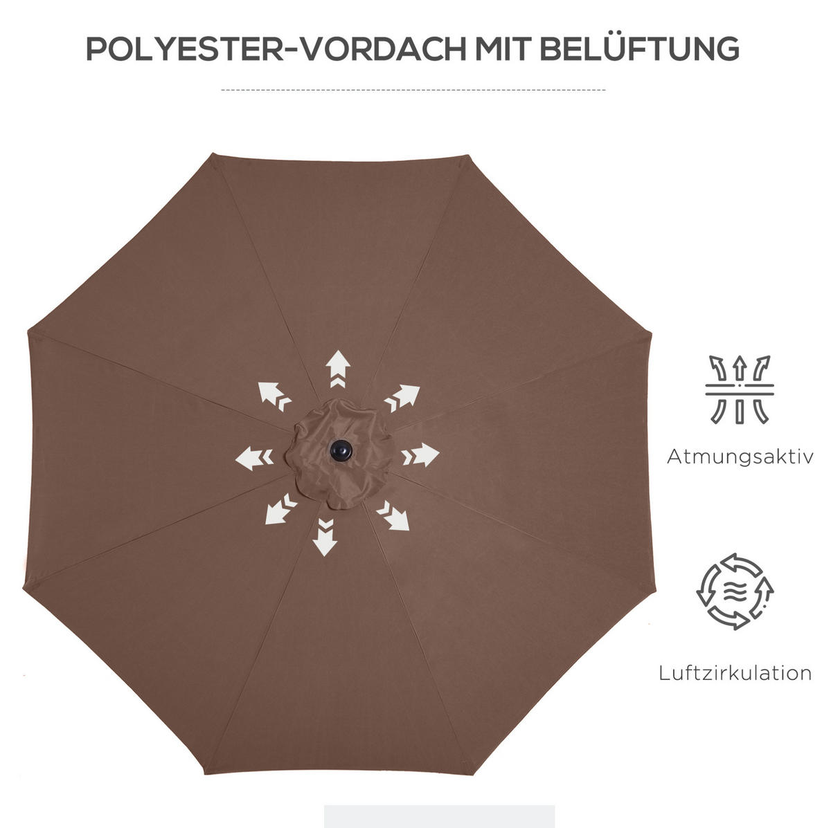 DOPPELSCHIRM aus Stahl 453x267x255 cm in Dunkelblau mit Handkurbel - Dunkelblau, Metall (267/453cm) - Modfu