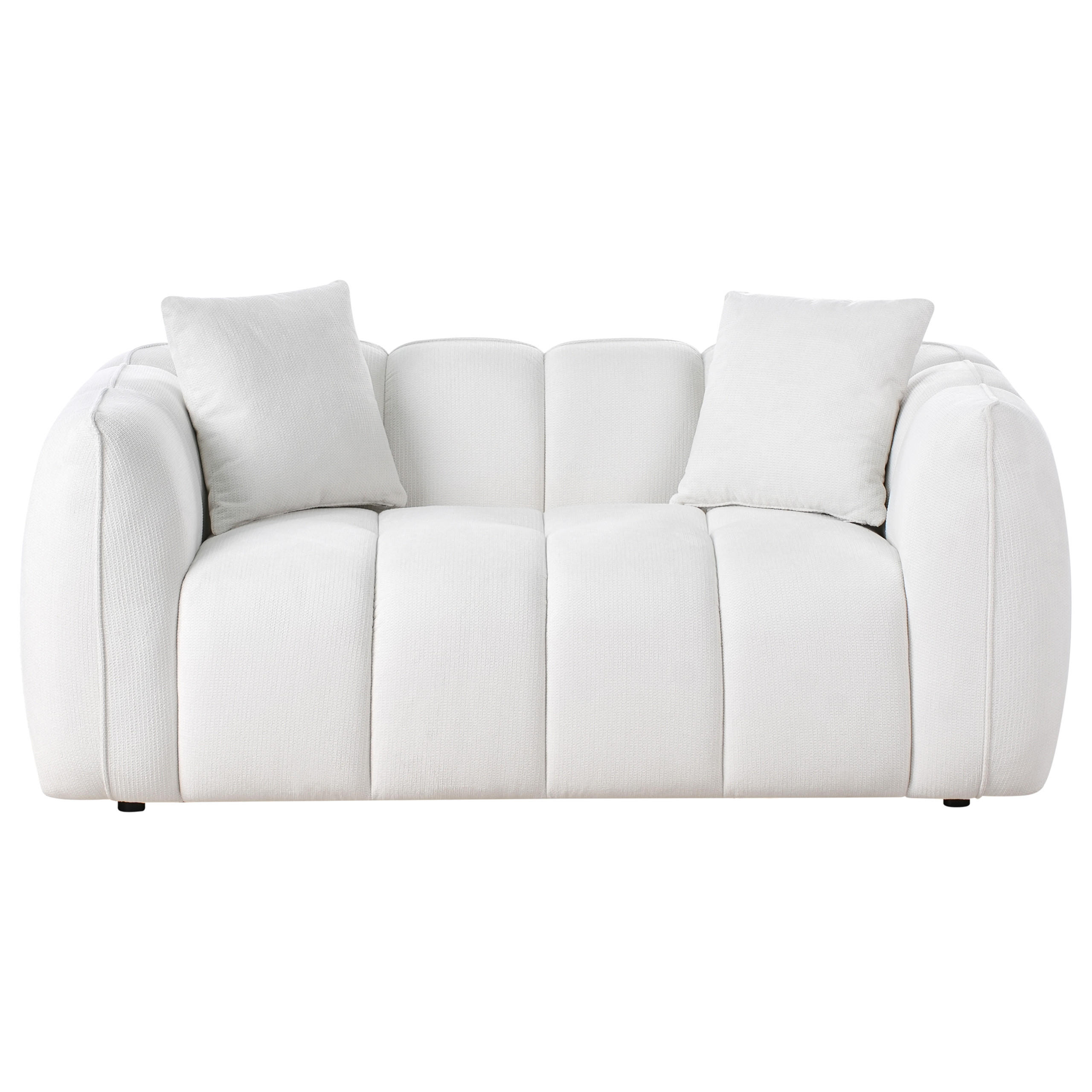 POHOVKA 2-místná Látka Krémově bílá Ness - krémová, textil (170/68/85cm) - Beliani