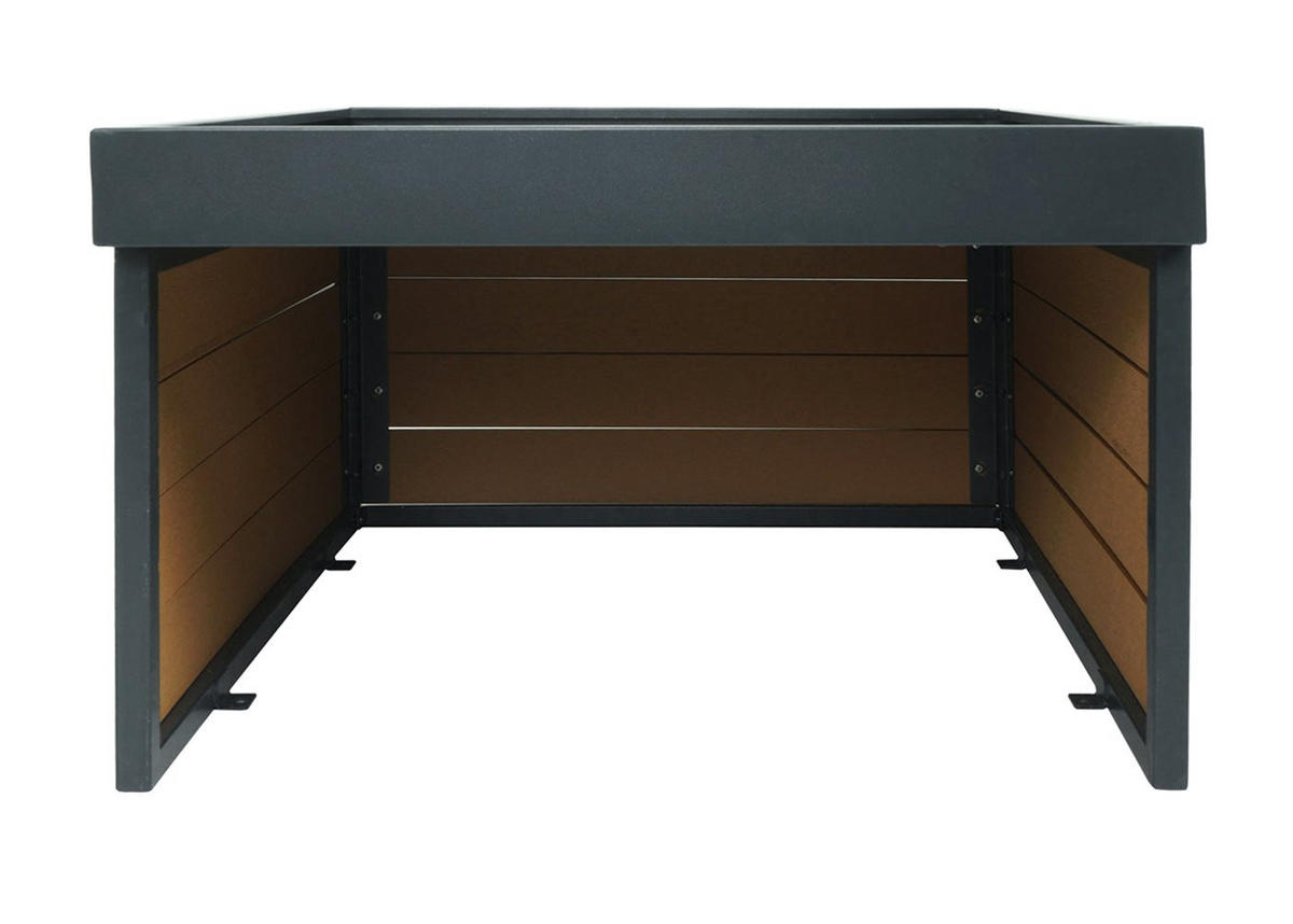 MÄHROBOTER-GARAGE mit Pflanzkasten 40x60x73cm WPC Metall Eiche-Optik - Eichefarben, Metall (60/40/73cm) - PROREGAL