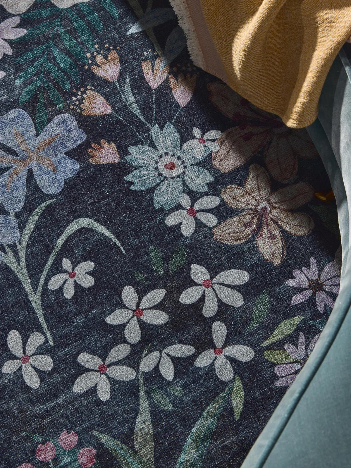 TEPPICH Milly waschbar Multicolor/Schwarz 120/170 cm - Multicolor/Schwarz, Kunststoff/Textil (120/170cm) - benuta