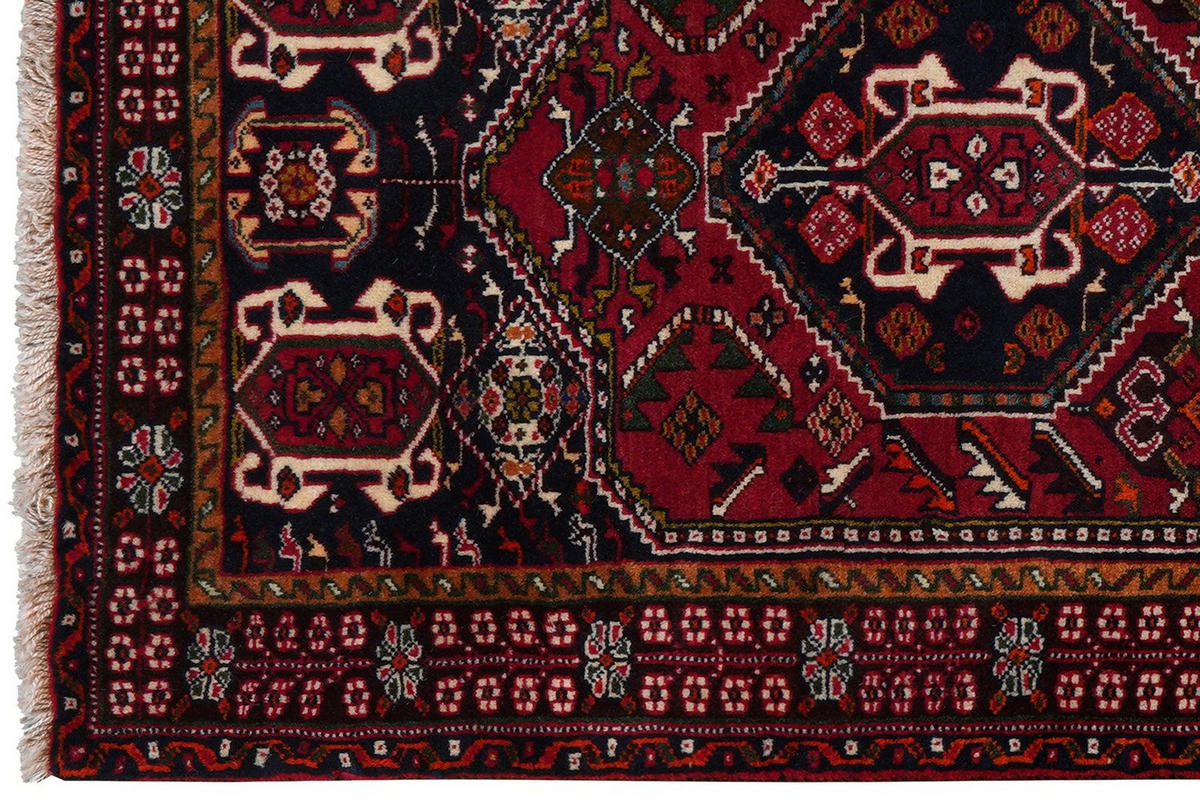 LÄUFER Orient handgeknüpft Gashgai Rot 196/78 cm Schurwolle - Rot, Textil (78/196cm) - Looma