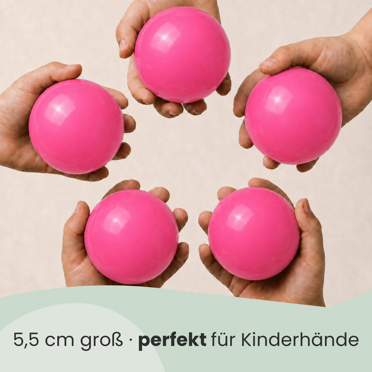 BÄLLEBAD-BÄLLE 50 Stück, Pink, 5.5 cm - Pink, Kunststoff (5.5/5.5/5.5cm) - Littletom