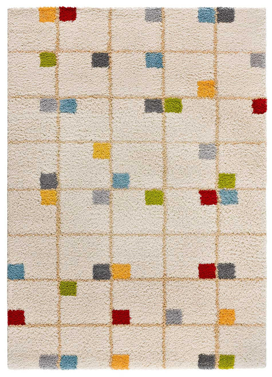 HOCHFLORTEPPICH beige und mehrfarbig Bremen 133/190 cm - Multicolor/Weiß, Naturmaterialien/Textil (133/190cm) - Atticgo