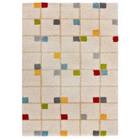 HOCHFLORTEPPICH beige und mehrfarbig Bremen 133/190 cm - Multicolor/Weiß, Naturmaterialien/Textil (133/190cm) - Atticgo