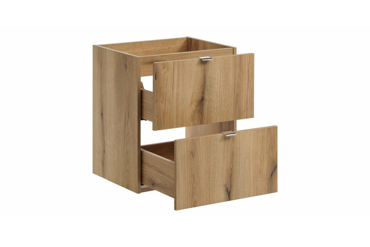 BADMÖBEL-SET 6 Teile - Nova Oak N BM253 in Coast Evoke Oak / Schwarz Matt - Eiche Wotan/Schwarz, Holz (140/57/40cm)