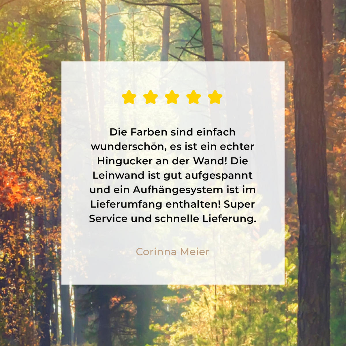LEINWANDBILD Wald - Herbst - Bäume 60x90 cm - Dunkelgrün, Textil (60/90cm) - MuchoWow