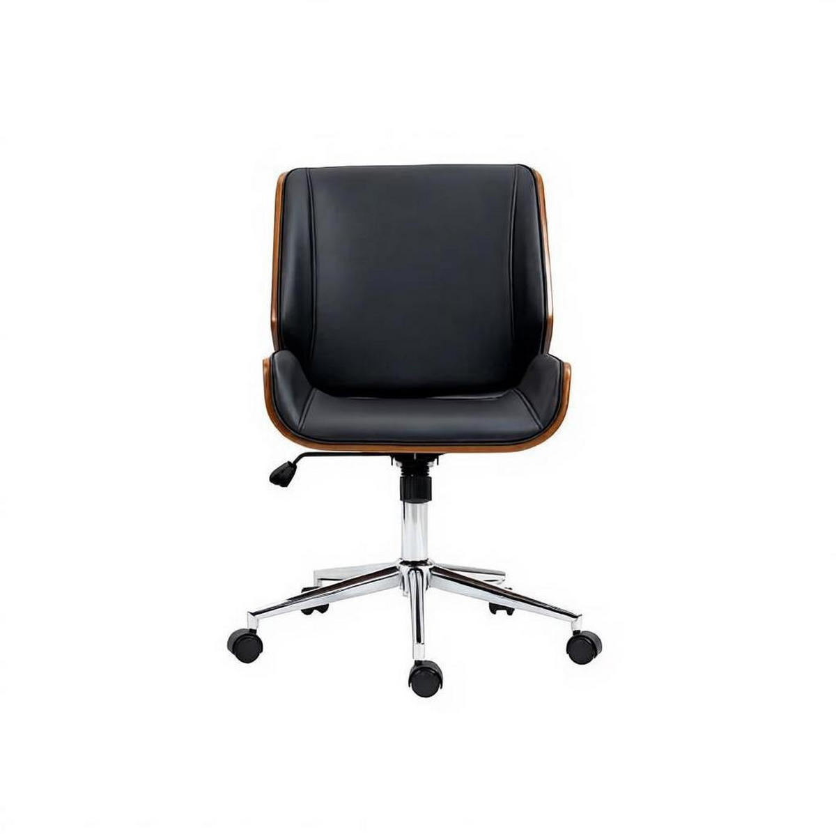 BÜROSTUHL in Schwarz und Dunkelbraun 60x53x96 cm, höhenverstellbar und drehbar - Schwarz, Kunststoff (53/96/60cm) - IVMEU