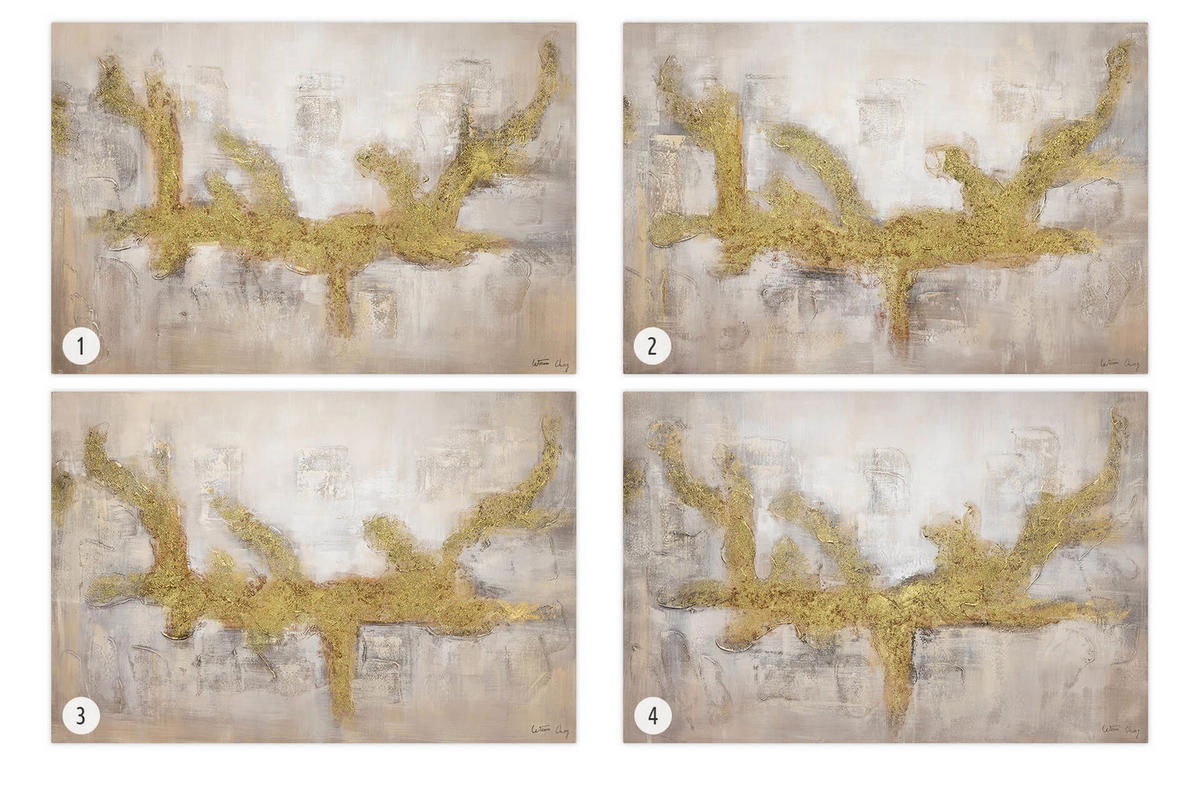 ACRYLBILD HANDGEMALT 120/80 cm - Goldfarben, Holz/Textil (120/80cm) - KUNSTLOFT