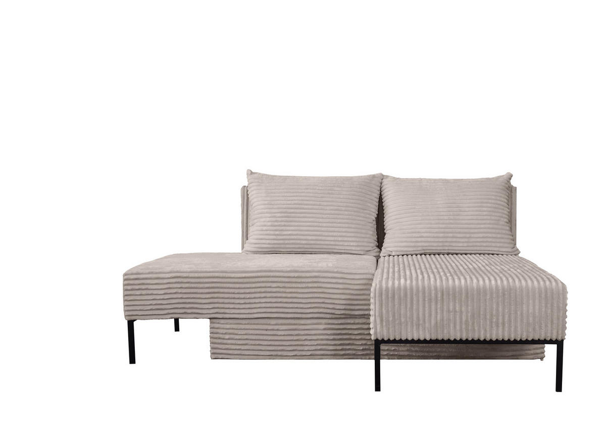 ECKSOFA Mit Schlaffunktion MOOKA 4in1-Multifunktions-System Stoff Velo Rechts Beige - Beige, Holz/Textil (145/160cm) - Kaiser Möbel