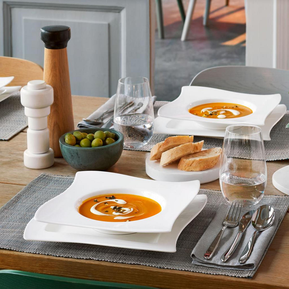 DINNER SET NewWave weiß 8-tlg. - Weiß, Keramik (19.7/32.4/34.8cm) - Villeroy & Boch