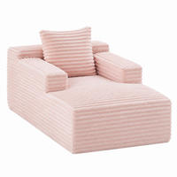 CHAISLONGUE SOFA aus Cord Pink ohne Aufbau - Pink, Kunststoff (81.03/49.78/116.84cm) - Meubliv