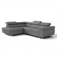 ECKSOFA Jade Mit Schlaffunktion - Dunkelgrau, Holzwerkstoff/Textil (202/275cm) - Fun Möbel