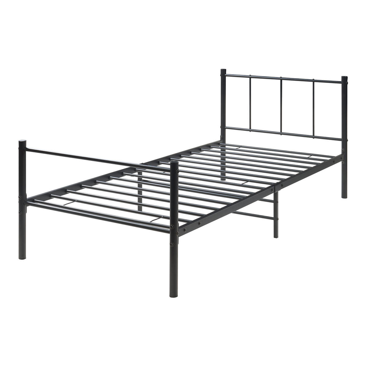METALLBETT Laos - Schwarz, Metall (90/200cm) - [en.casa]