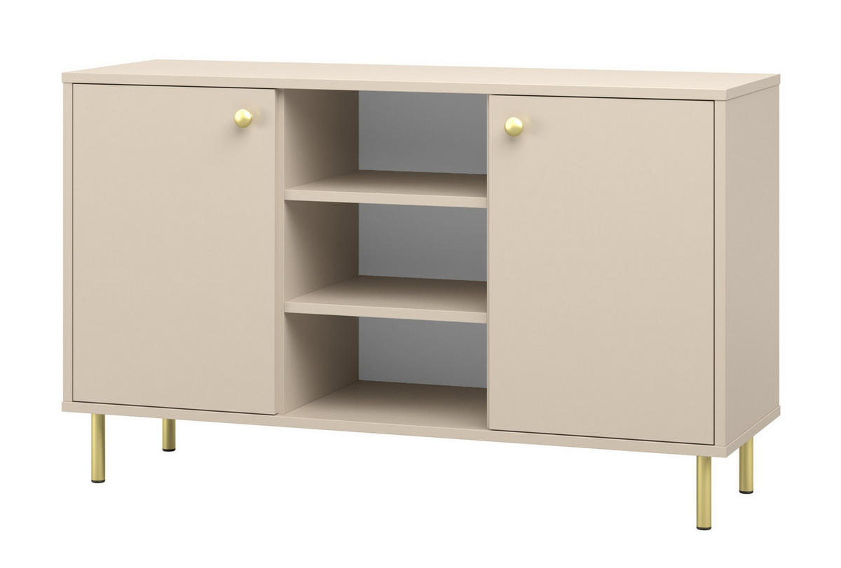 SIDEBOARD Venus - Kaschmir/Goldfarben, Holzwerkstoff (137/73/40cm) - RAUMHIRSCH FURNITURE