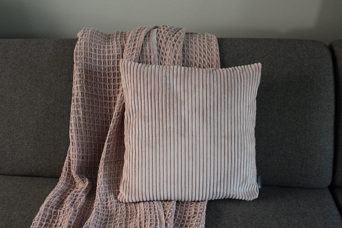 KISSENHÜLLE Shara Cord Look - Rosa, Textil (60/60cm) - Magma Heimtexx