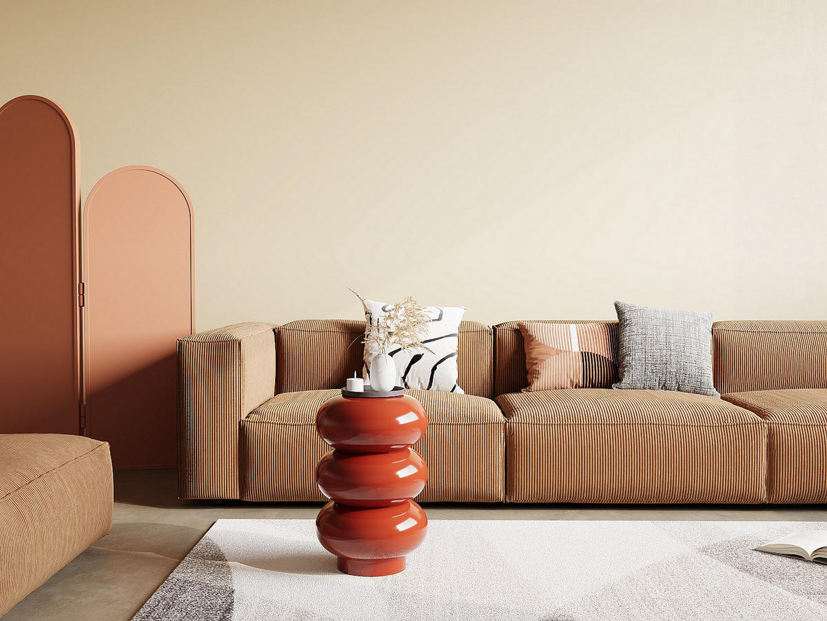 BEISTELLTISCH - 33cm x 33cm - Metall - terracotta - SANIYA - Braun, Metall (33/33/51cm) - Vente-Unique