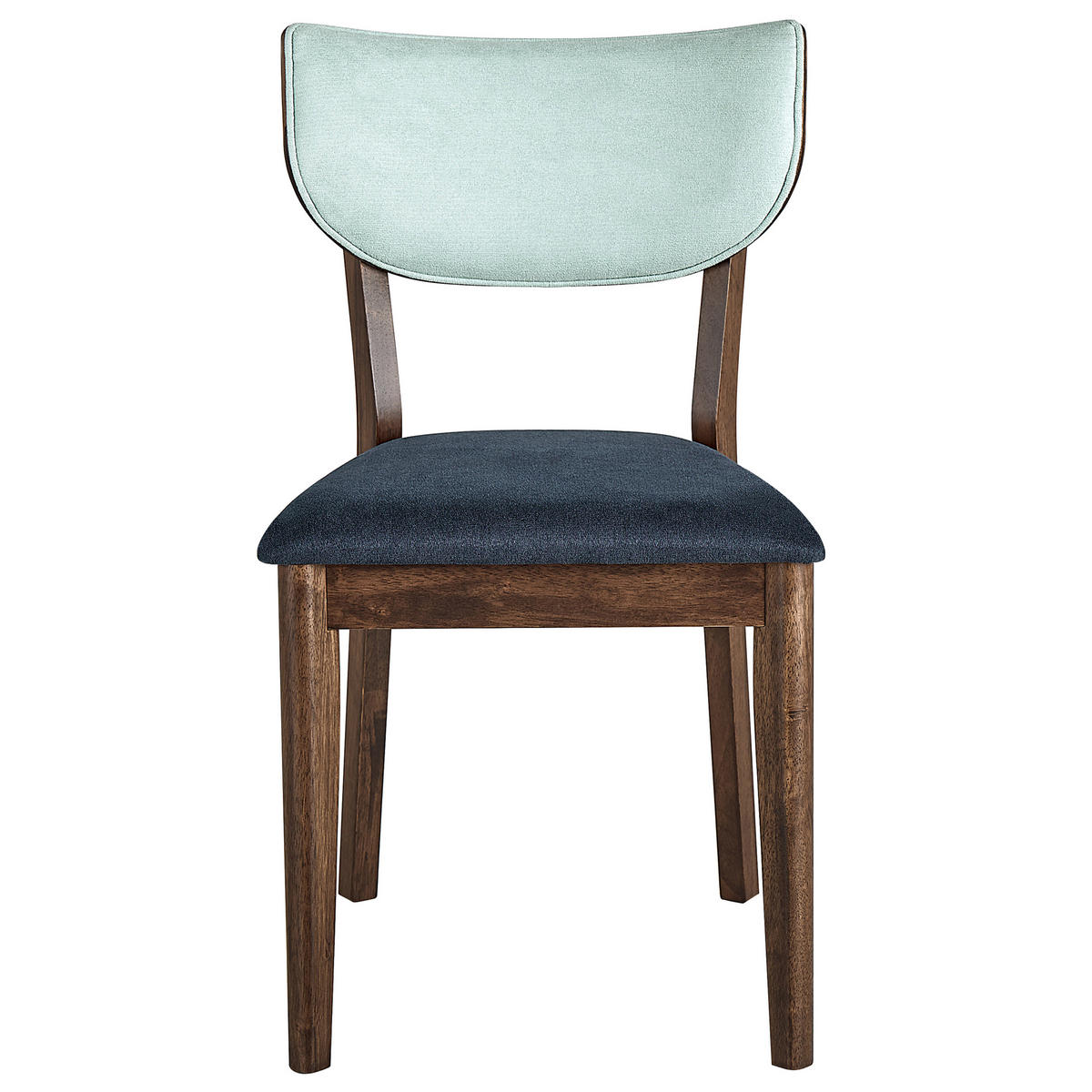 ESSZIMMERSTUHL 2er-Set Gummibaumholz Dunkler Holzfarbton Moka - Dunkelbraun, Holz/Textil (48/83/46cm) - Beliani