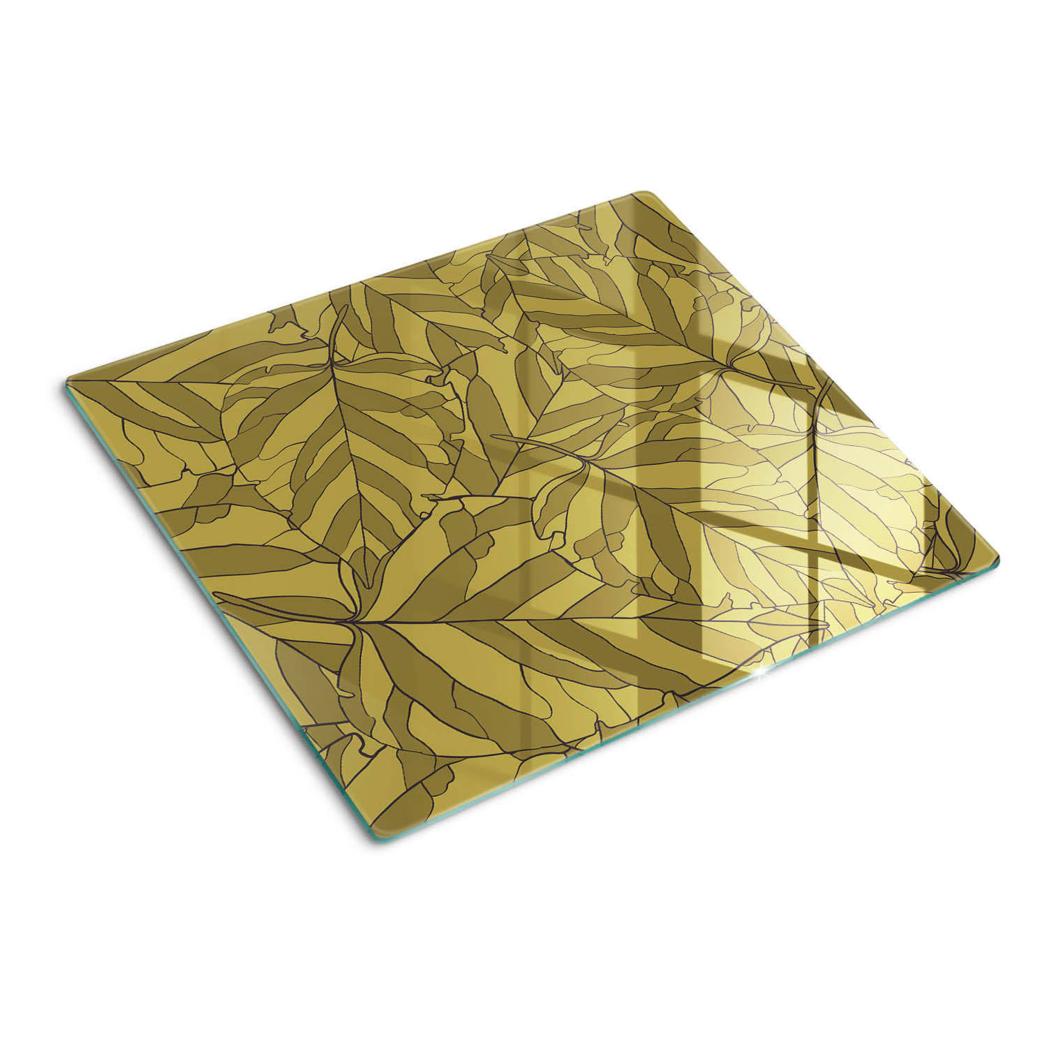 GLASPLATTE 60x52 cm Blätter - Grün, Glas (60/0.4/52cm) - TULUP