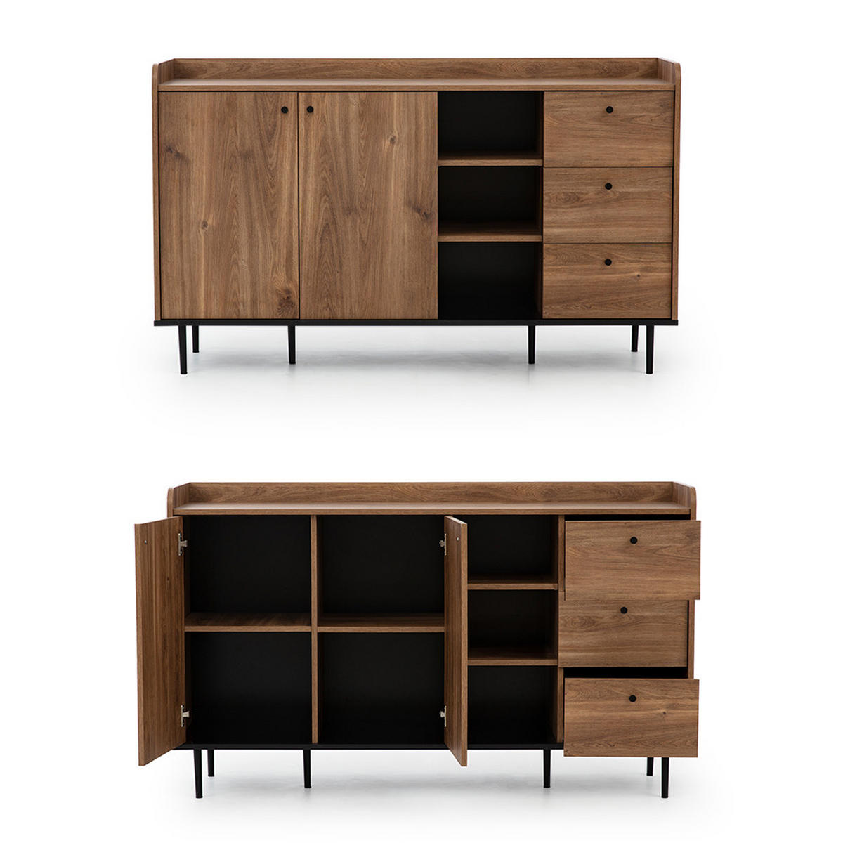 WOHNZIMMER-SET 5-TLG. Varedo-132 - Braun, Holzwerkstoff (614/200/62cm) - Lomado