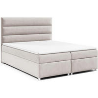 BOXBETT mit Bettkasten Trinity K1 Bonellfederkern inkl. Topper - Creme, Holz/Holzwerkstoff (200/200cm) - Best For Home