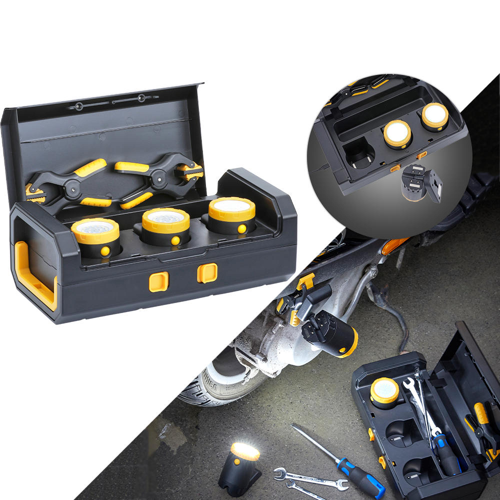 LED-ARBEITSLEUCHTEN - 3x Inspektionslampen mit 2000mAh Akku und Ladekoffer für flexible Einsatzmöglichkeiten, 3er-Set - Schwarz, Kunststoff (12/33/17.5cm) - Northpoint